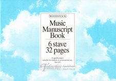 Music Manuscript Book: 6 Stave 32 Pages Stitched